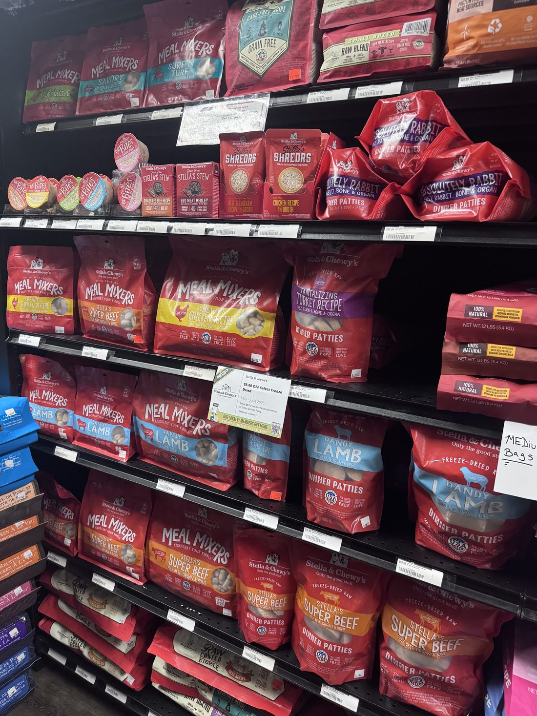 Stella & Chewy's freeze-dried raw dog food at Earthwise Pet Mantua, NJ